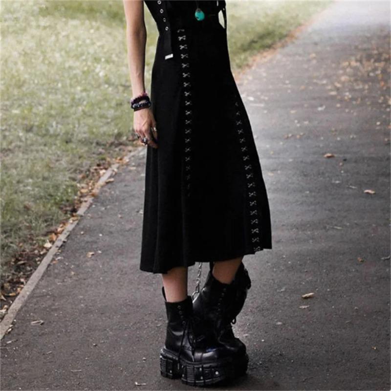 Модные женские ботинки в панк-стиле на шнуровке, на высоком каблуке, на платформе, женские готические ботильоны, рокерские ботинки, металлическая отделка, женские кроссовки 2025