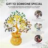 Money Magnet Crystal Tree Pyrite, Green Aventurine, Citrine, Tiger Eye Tree of Life Bonsai - Feng Shui Gold Crystal Ornaments for Prosperity
