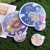 High-looking Mini Round Fan Hand-operated Portable Cloth Fan Cartoon Folding Round Fan  Home Decor