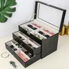 New Watch Box Multilayert Watch Display Organizer Glasses Organizer Case PU Leather Jewelry Case Drawer Storage Display Box