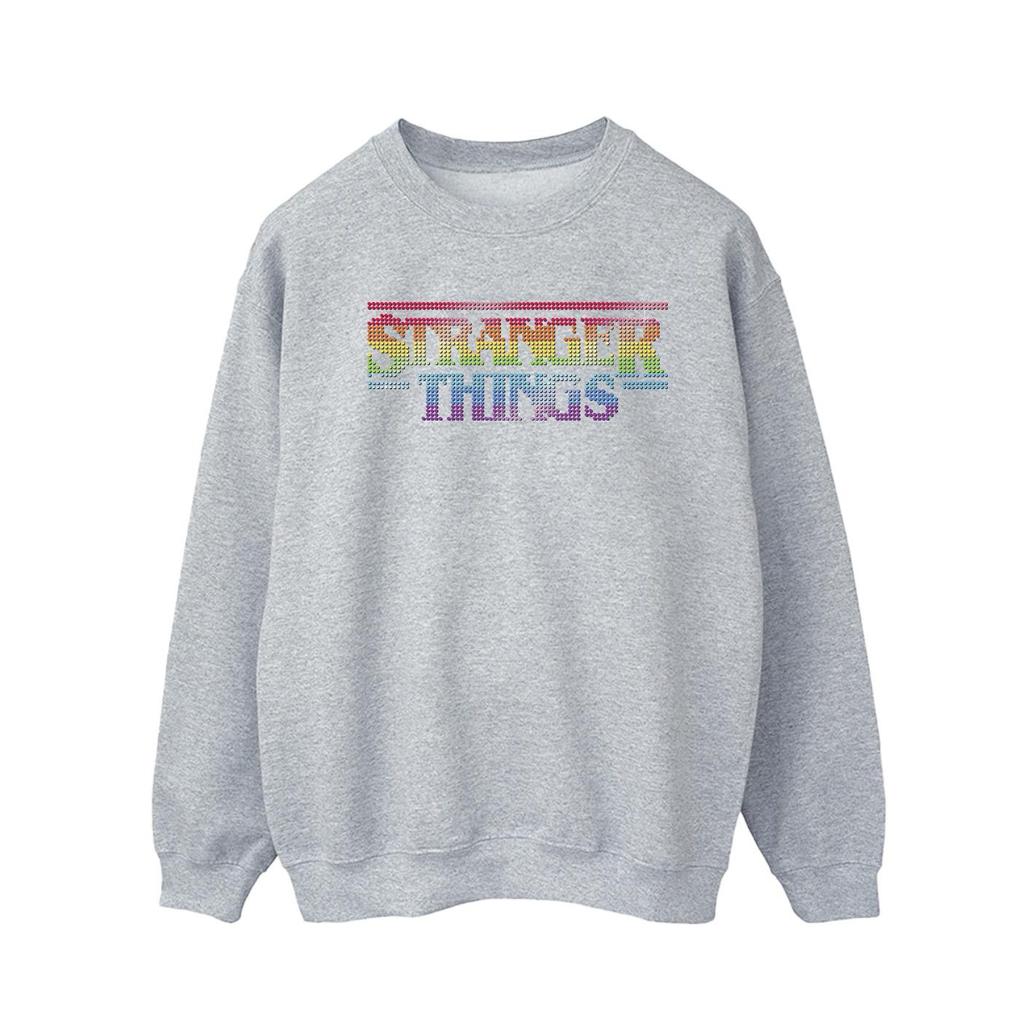Netflix Mens Stranger Things Rainbow Dot Logo Sweatshirt