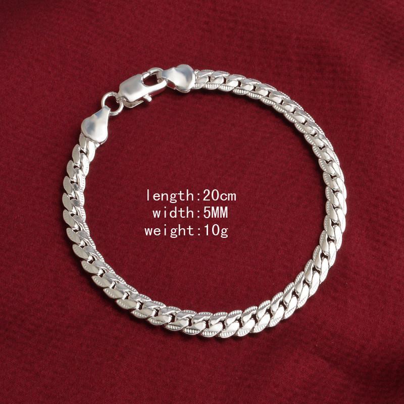 Fashion 18k Gold Sterling 5MM Men Jewelry Charm Women Lady Chain Bracelets Wedding Party Gifts