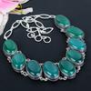 Green Onyx Gemstone Handmade 925 Sterling Silver Jewelry Necklace 18" KG-1627