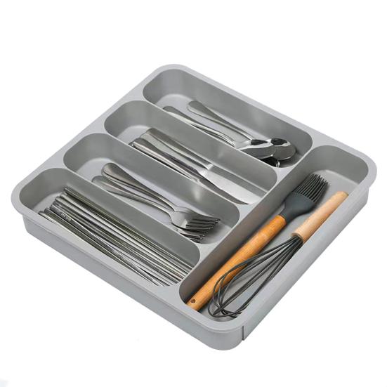 Ящик для хранения столовых приборов. Классификационная организация. Расширяемая большая емкость с несколькими отделениями. Лоток для посуды. Вилка. Палочки для еды. Ящик для ложки. Посуда.