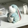 Handmade Animal Statue for Shelves Hand-Carved Lop-Eared Bunny Ornament, Cute Desk Figurine, Natural Wood Carving Art Small Decorative Entryway