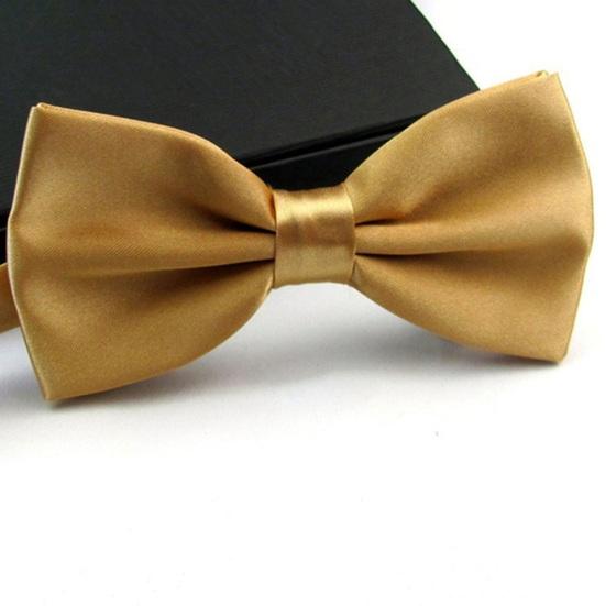 Men Bow Tie Detachable Design Adjustable Fit Solid Color Formal Bow Tie