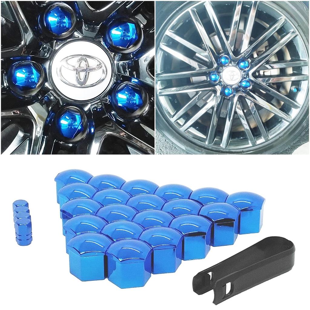 [ST S Michiko] Колпачок гайки колеса, цвет синий металлик, колпачок воздушного клапана в комплекте (20 шт. для синего цвета 19 мм 5 отверстий)