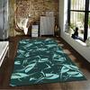 Shark Pattern Carpet with Dark Green Background for Bedroom Decor Suitable for use as an anti-slip for living room bedroom sofas