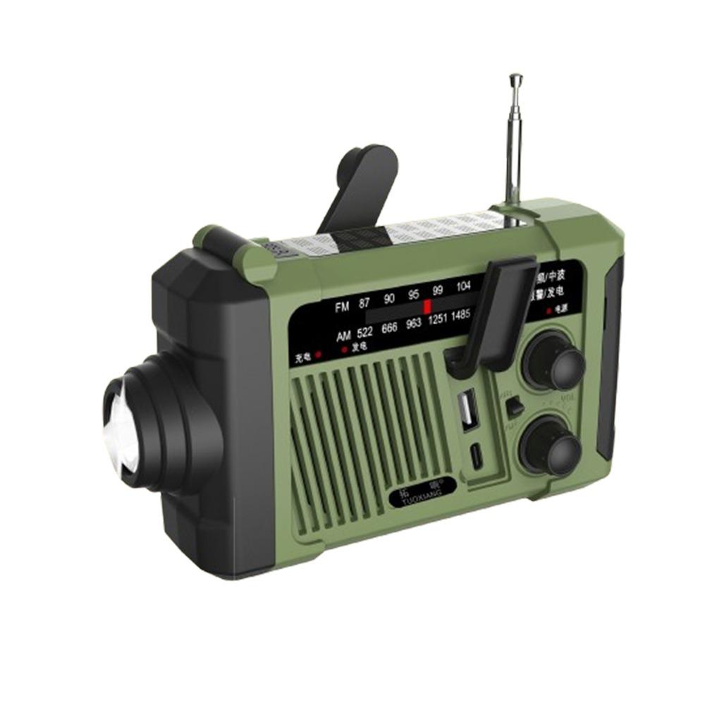 Аварийное радио с солнечной батареей и функцией SOS-сигнала, с фонариком, AM/FM-радио, радио с ручным приводом, для выживания
