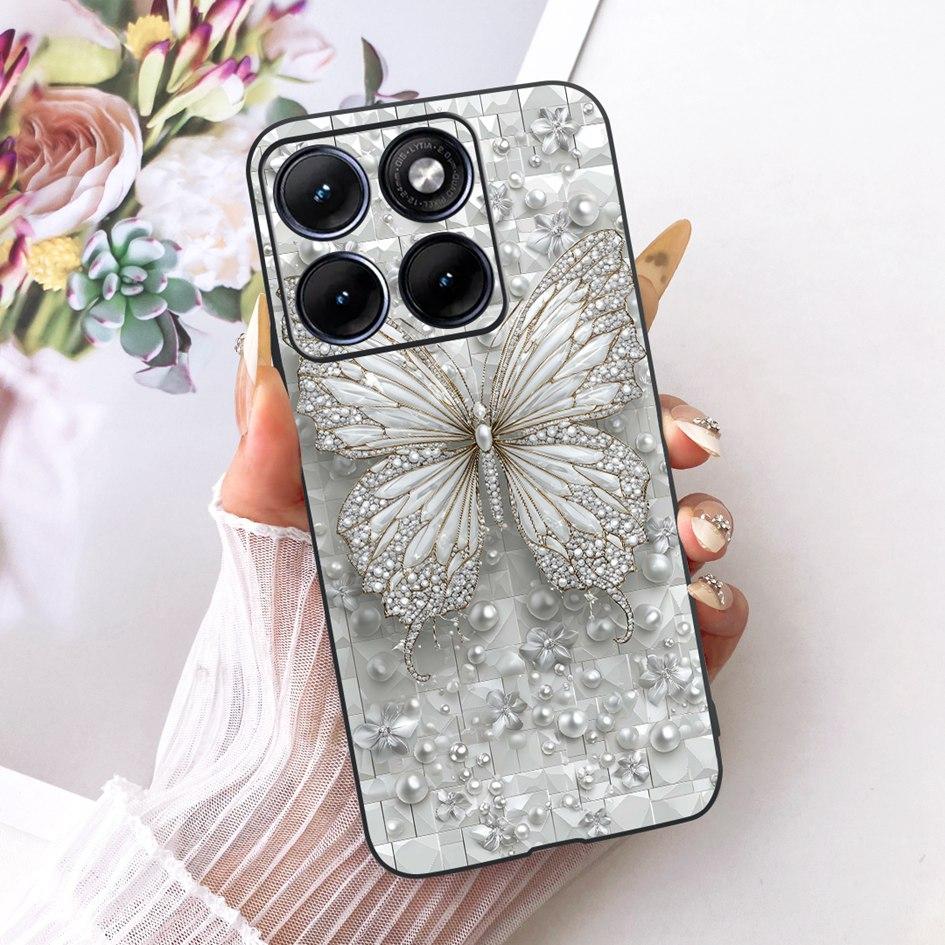 For Funda Motorola Edge 70 Fusion 2026 Phone Case New Fashion Flower Bow Soft Black Silicone Cover For Moto Edge 70Fusion+ Cases