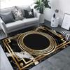Black Gold Decoration Carpet Living Room Sofa Luxury Rug Marble Decor Home Floor Mat Washable Hotel Hall Hallway Non-slip Rug