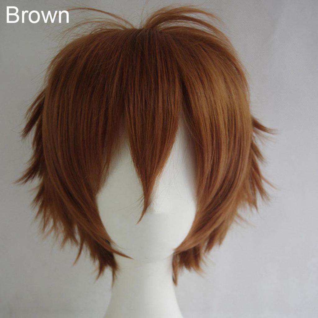 Орион Мужчины Женщины Многоцветный Короткий Прямой Парик Полный Парик Для Аниме Партии Косплей