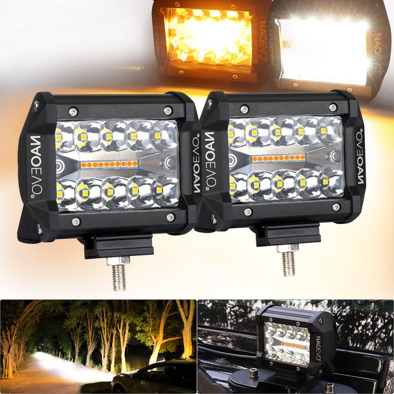 NAOEVO 3‘’4‘’7‘’12Inch 4x4 Off road LED Light Bar 12v 240W Fog Running Led Work Light 6 Modes Memory Function For Tractor Jeep