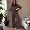 Women's 2 Piece Outfits Casual Short Sleeve Pullover Loose Top And Wide Leg Pants Set Summer Lounge Tracksuit