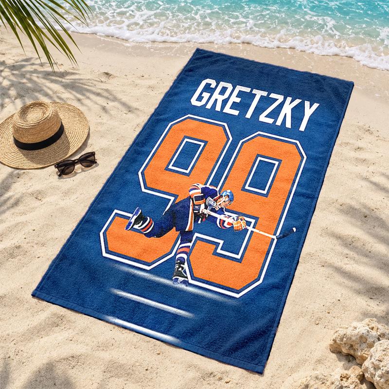 Edmonton Oilers Microfiber Beach Towel Quick Dry Sand Free Lightweight Beach Towels for Travel Swimming Camping
