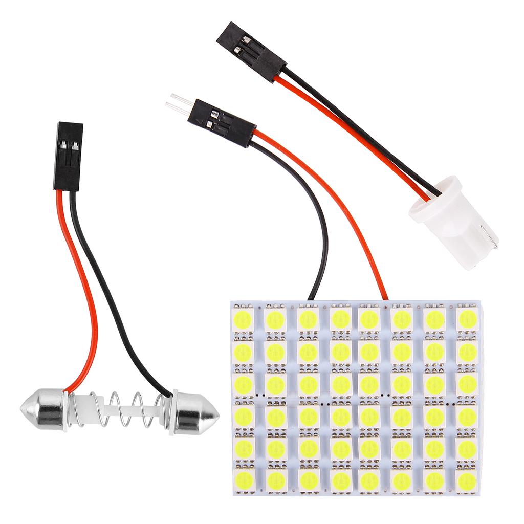 12V 5050 24.12.48 SMD светодиодная внутренняя купольная панель для чтения автомобиля, лампа, белая