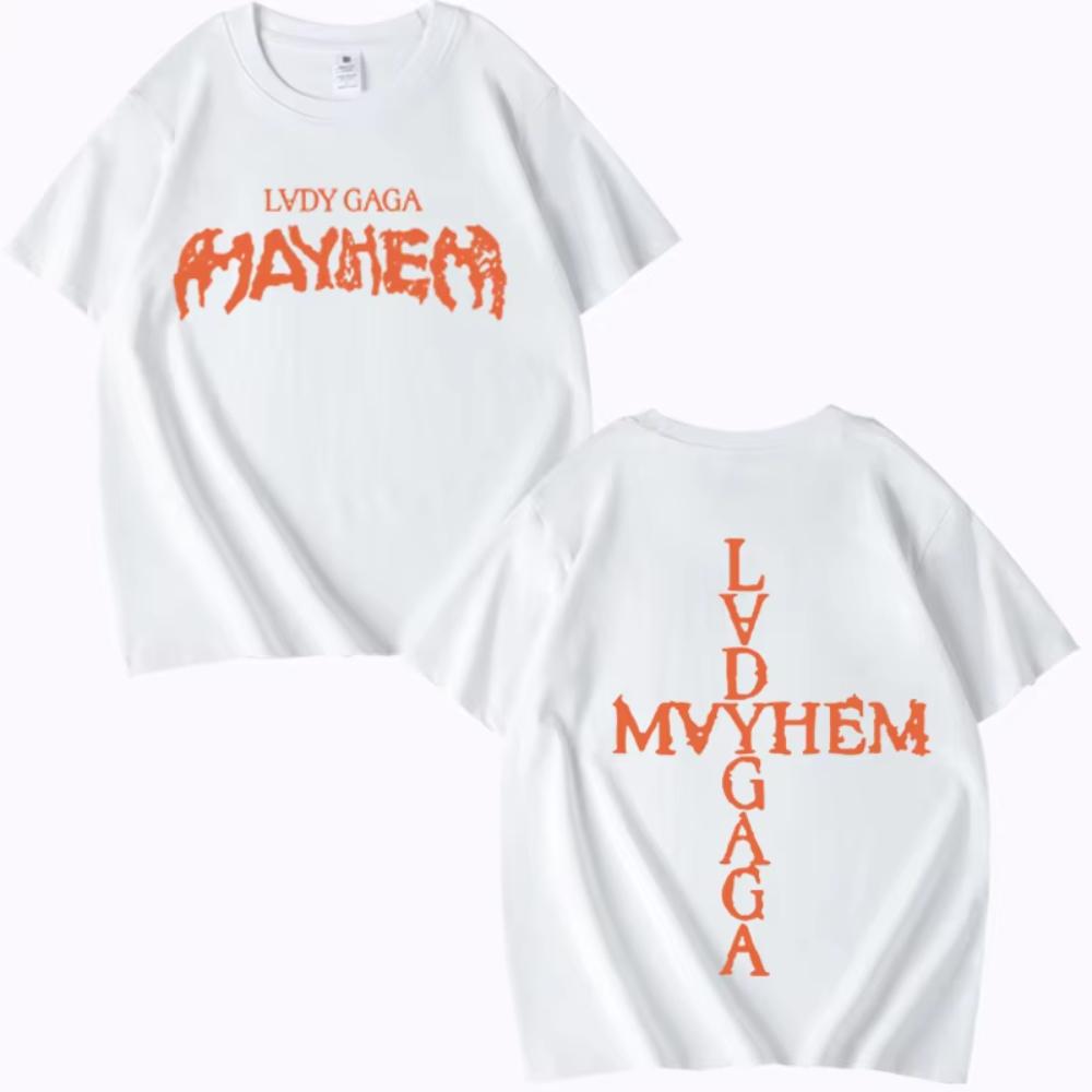 Футболка Lady Gaga Mayhem Новый Альбом Мужская Женская Оверсайз Хлопок Крутая Горячая Распродажа Короткий Рукав Летний Принт Унисекс Большие Размеры Топы
