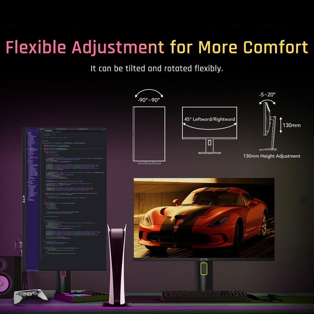 KTC Игровой монитор M27T20 27 дюймов, 2560x1440, QHD, 165 Гц, мини-светодиод, HVA, время отклика 3 мс, HDMI2.0 DP1.4, USB KVM Type-c