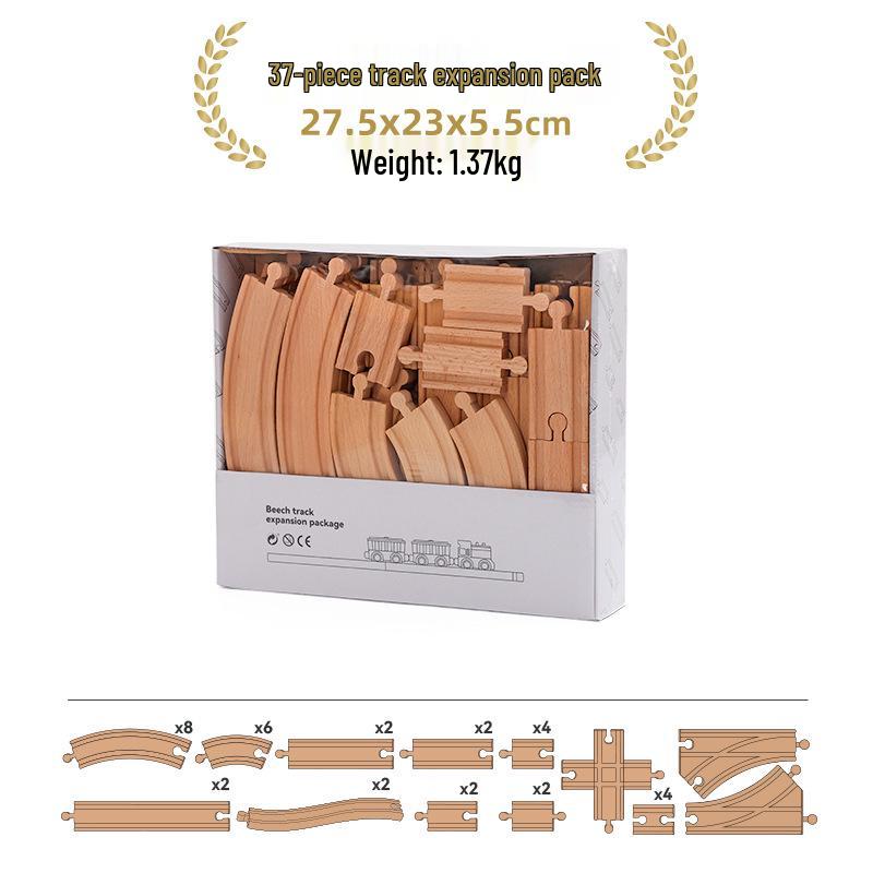 Wooden Electric Train Track Building Blocks - Compatible with Thomas