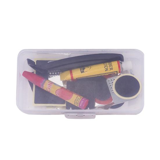 Bike Tire Repair Kit with Storage Box Lightweight Portable Pry Bar Sandpaper Bicycle Inner Tube Puncture Patch Set