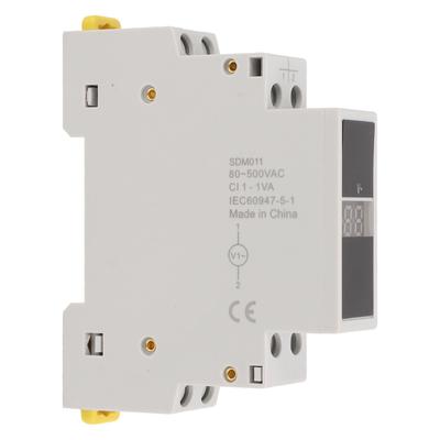 Однофазный вольтметр Цифровой дисплей Корпус из АБС-пластика Мини Модульный вольтметр для электрика