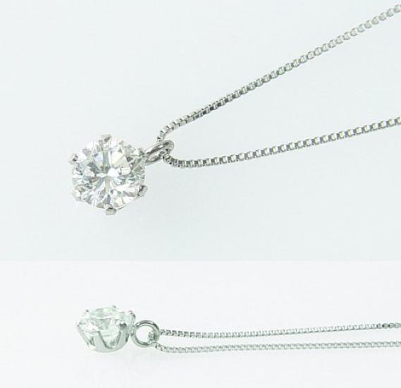 Коробка для тебя и платиновое ожерелье с бриллиантами Pt900, подвеска UP, одинарный SI2, класс G, цвет спереди и сзади, хороший [Jewelry Me] 0,20 карата огранки/4084 [камень, соответствующий месяцу рождения