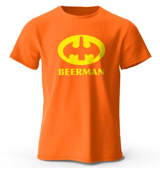 Beer print T-shirt men's and women's classic oversized fun print 3D print short-sleeved summer top
