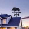 Wild Boar Weather Vane Metal Boar Silhouette Wind Vane Garden Decoration Roof Weather Vane for Outdoor Yard Patio