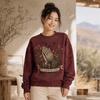 Women's Praying Hands Graphic Sweatshirts Thanksgiving Warm Long Sleeve Pullover Autumn Winter Gothic Vintage Streetwear Clothes