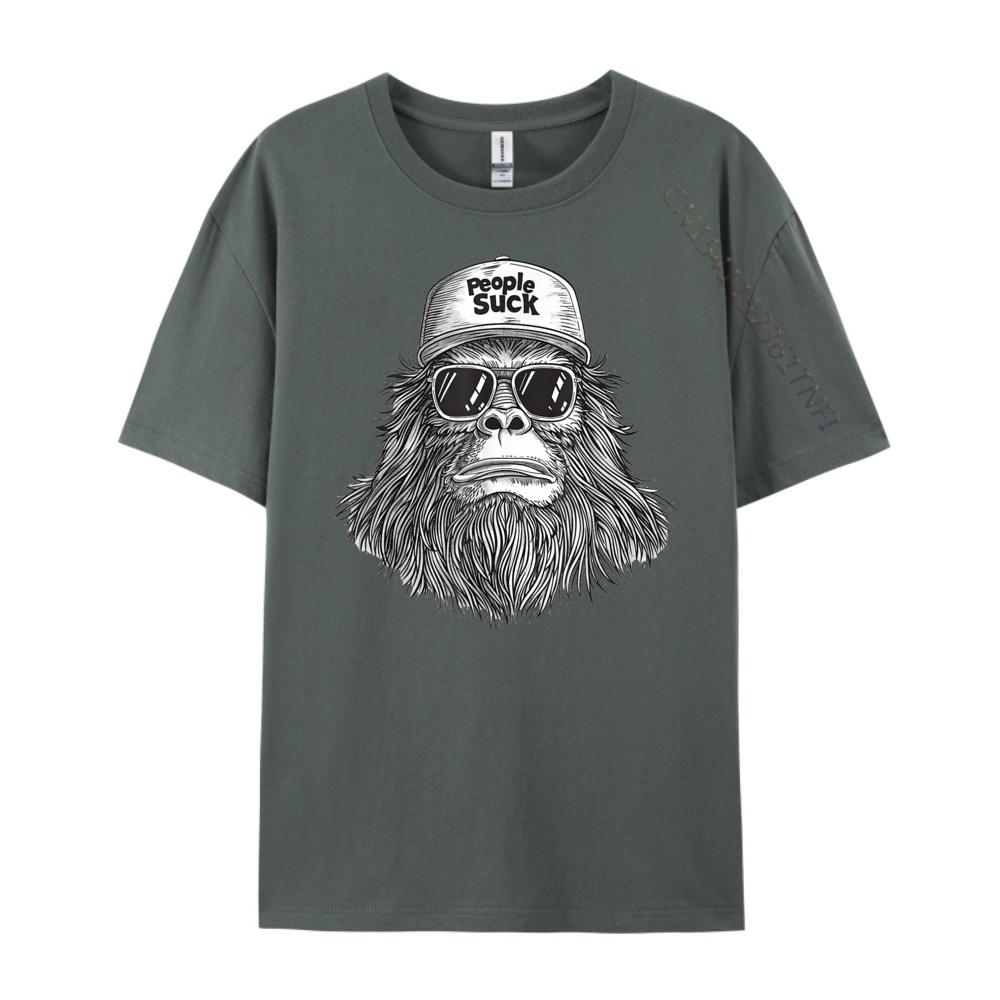 Bigfoot People Suck Trucker Hat Sunglasses Sasquatch Graphic Tees Unisex Tshirt