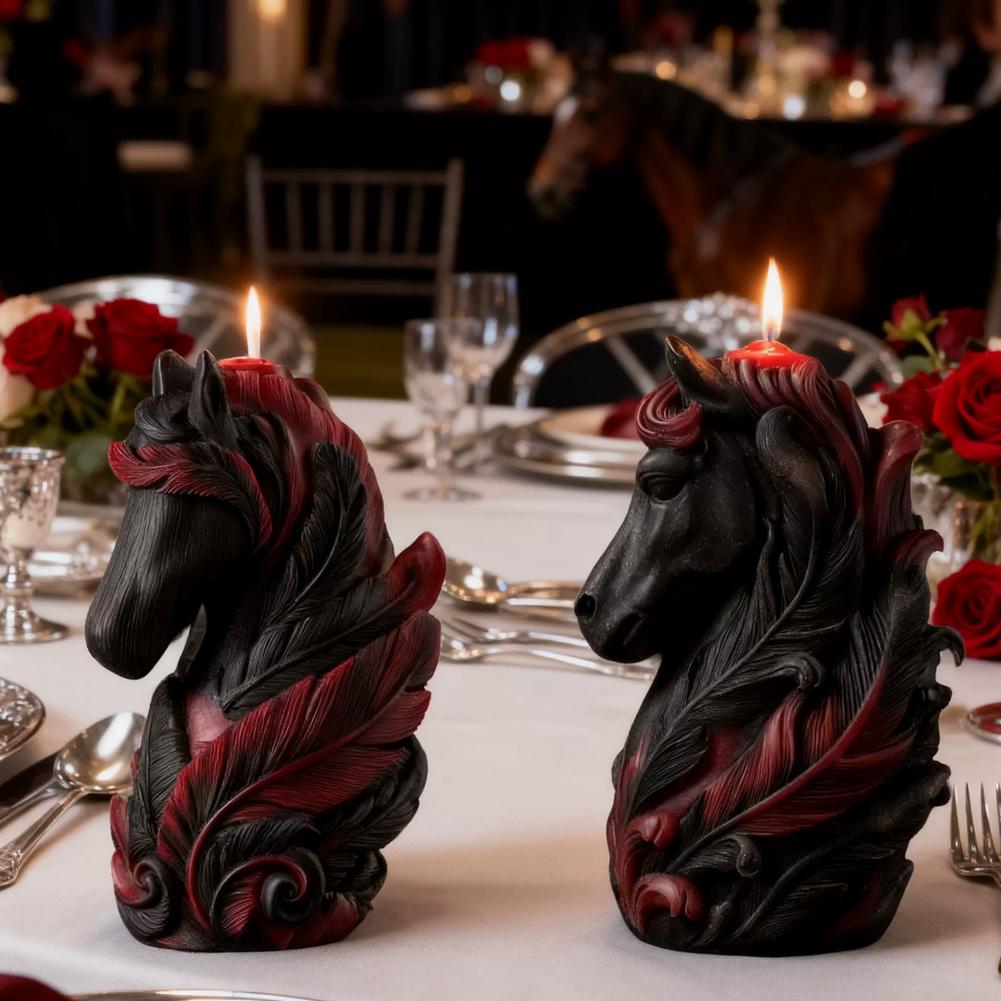 Мистическая красная перьевая голова лошади силиконовая форма с изысканными деталями перьев и гривы Пегаса, 3D DIY форма для свечей ручной работы