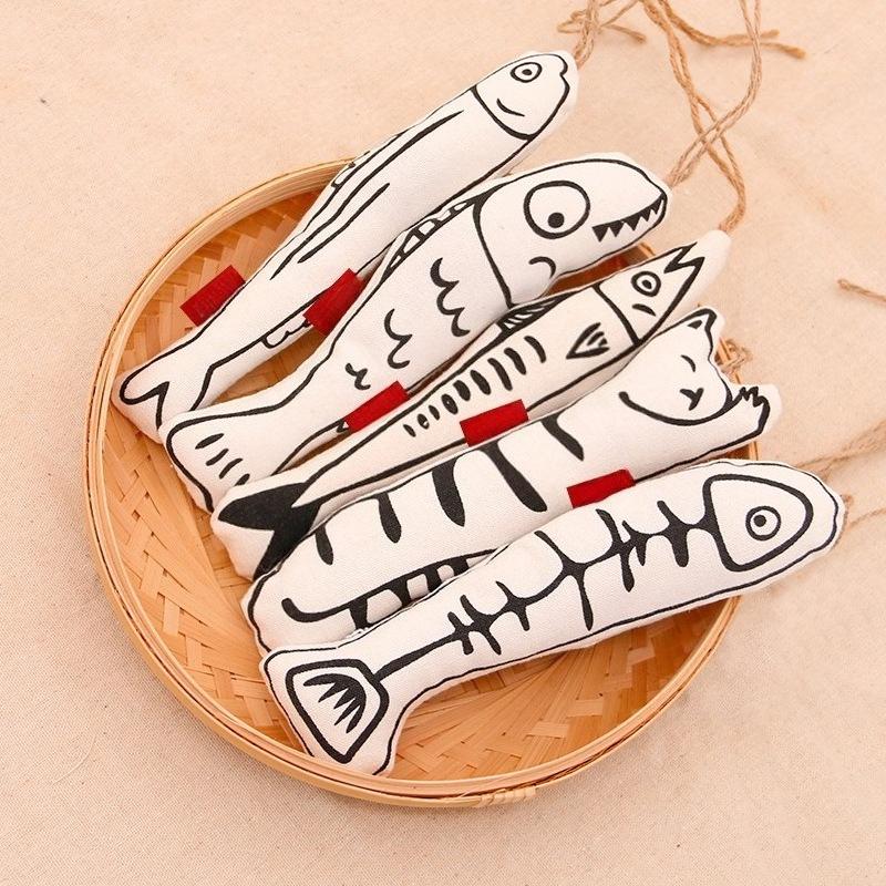 Eco-Friendly Cotton Fish Cat Toy with Catnip and Crinkle Paper Interactive High-Quality Pet Toy Wholesale
