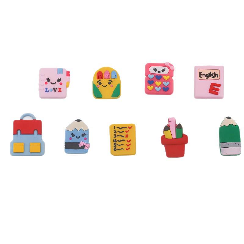 PVC Soft Rubber Cartoon Shoe & Backpack Accessories: Flower & Pencil Patch