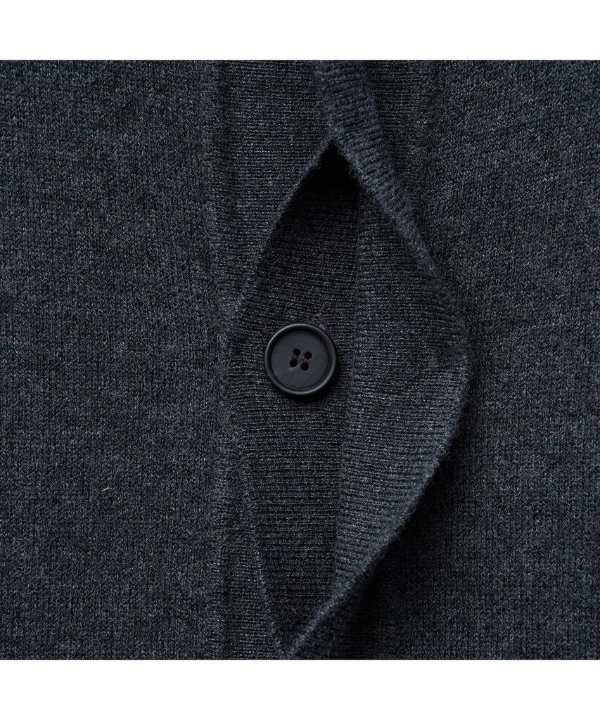 Iolo Merino Wool A-One Knit Jacket_Charcoal