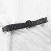 Summer Wide Braided Belt Women Woven Straw Belt with Round Wooden Buckle Waist Belt
