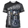 Men T Shirt Vintage T-shirt Summer Clothing Personalized Name Mechanic 3d Print Tops  Street Casual Sports Oversized Pullove