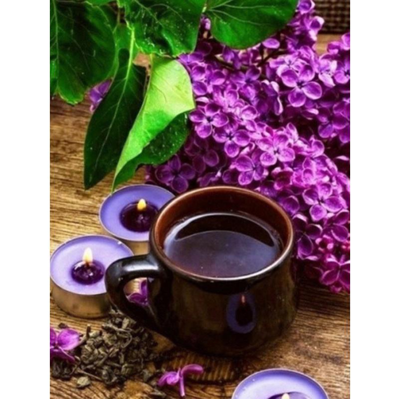 5D DIY Алмазная картина Фиолетовые цветы Сцена Алмазная вышивка Набор для вышивки крестом Полный горный хрусталь Мозаика Домашний декор