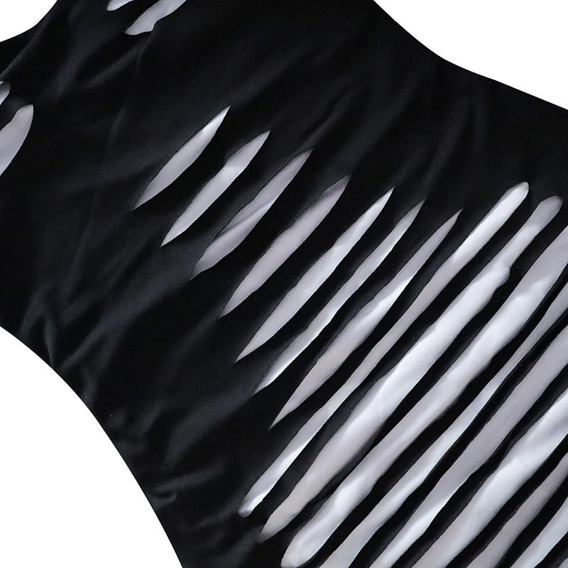 Women's Fashion Sexy Spice Summer Halter Temperament Colorful Printed Lace-up Wrap Hip Dress