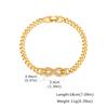 Vnox Metal Gold Color Chain Bracelet Bangle For Women, Cubic Zirconia Link, Punk Jewelry Gifts Daily Wear