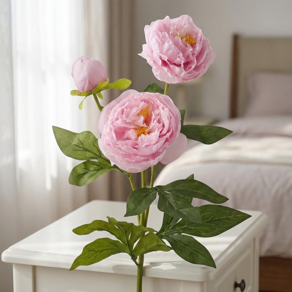 Real Touch Artificial Peony Flower Handmade Faux Peony Branch Vase Decor Fake Flower Teacher's Day