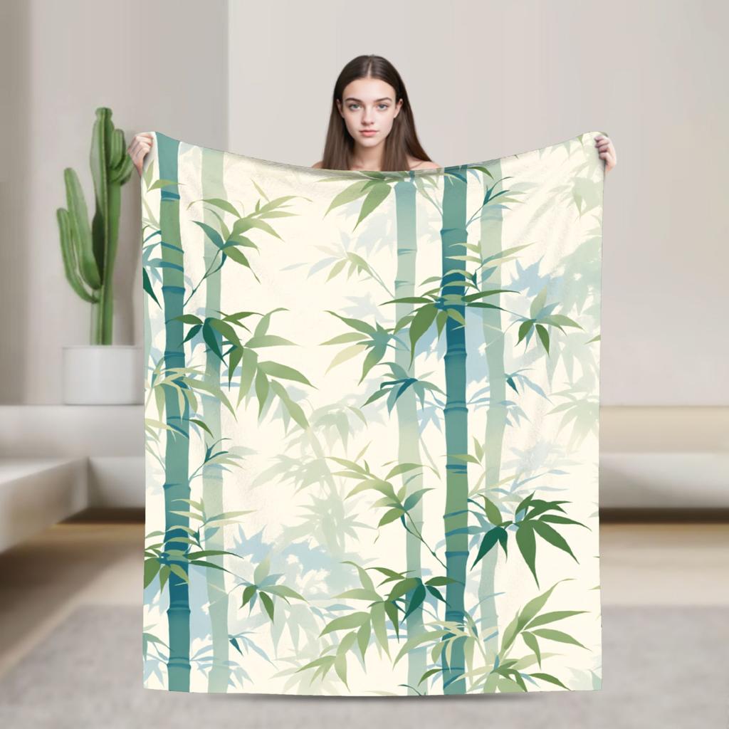 Chinese ink painting Soft Warm Blanket  Child Plush Throw Blanket Street Trend Couch Bed Flannel Bedspread Sofa Bed Cover