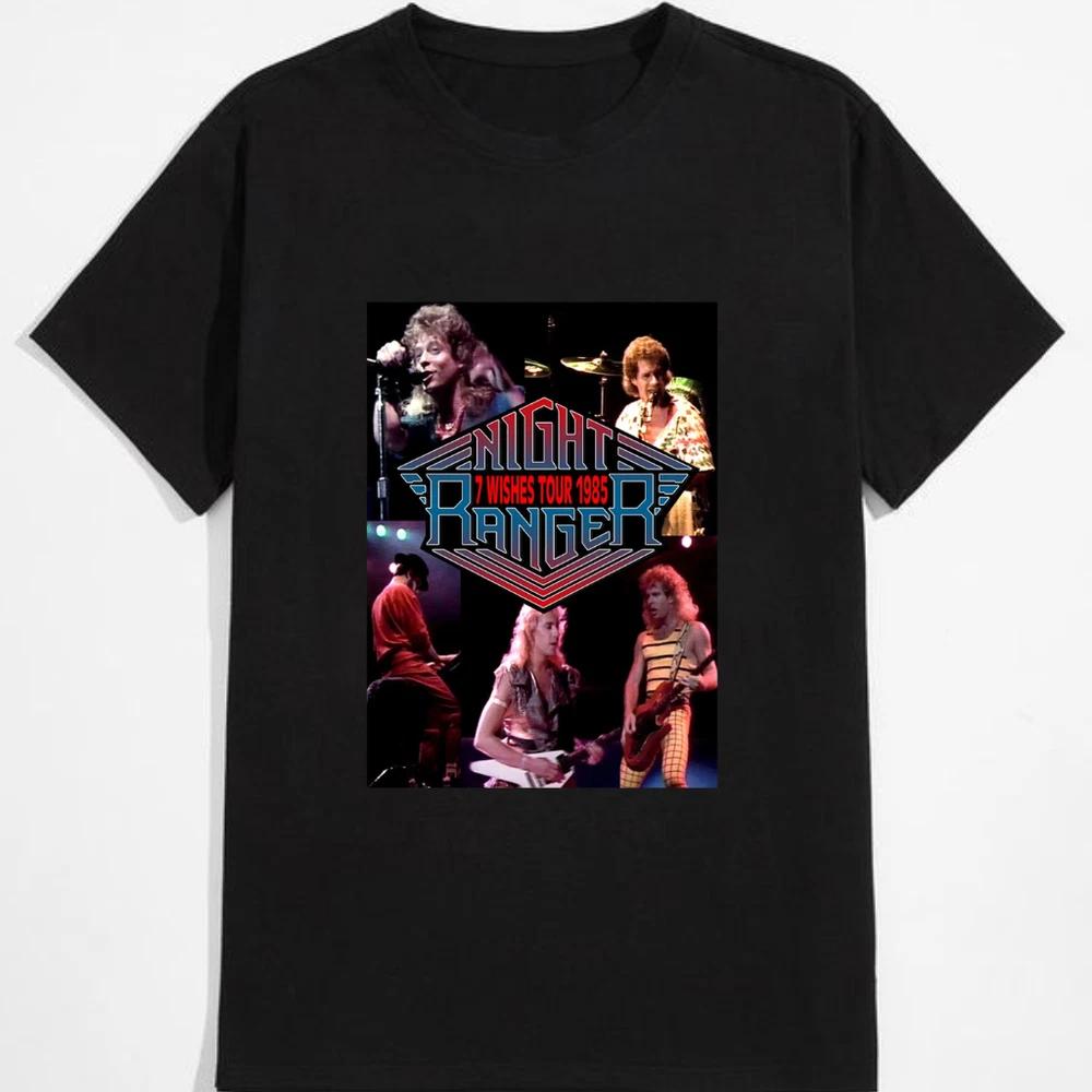 Night ranger 7 wishes tour 1985 vintage rock band tshirt unisex black graphic t