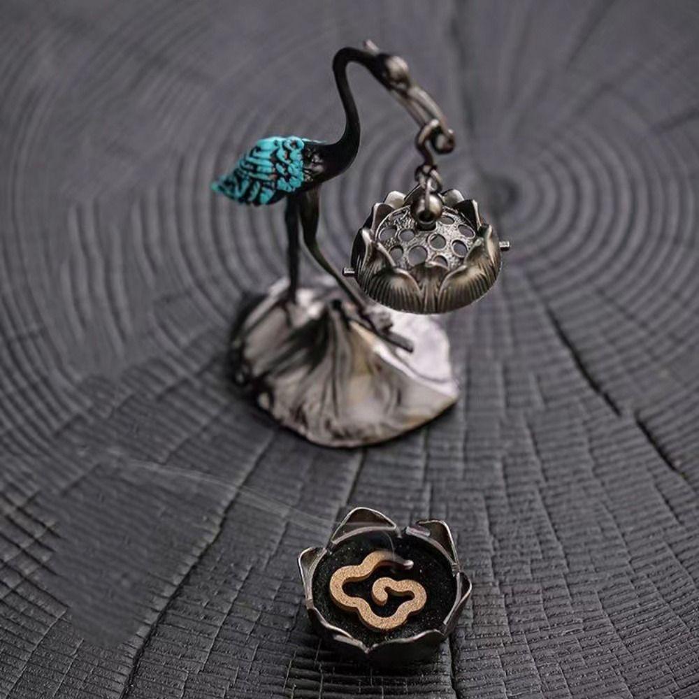 Благовонница в китайском стиле, цинковый сплав, хорошая символика, ароматерапия для помещений, аксессуары с красноголовым журавлем, подставка для благовоний, подарки