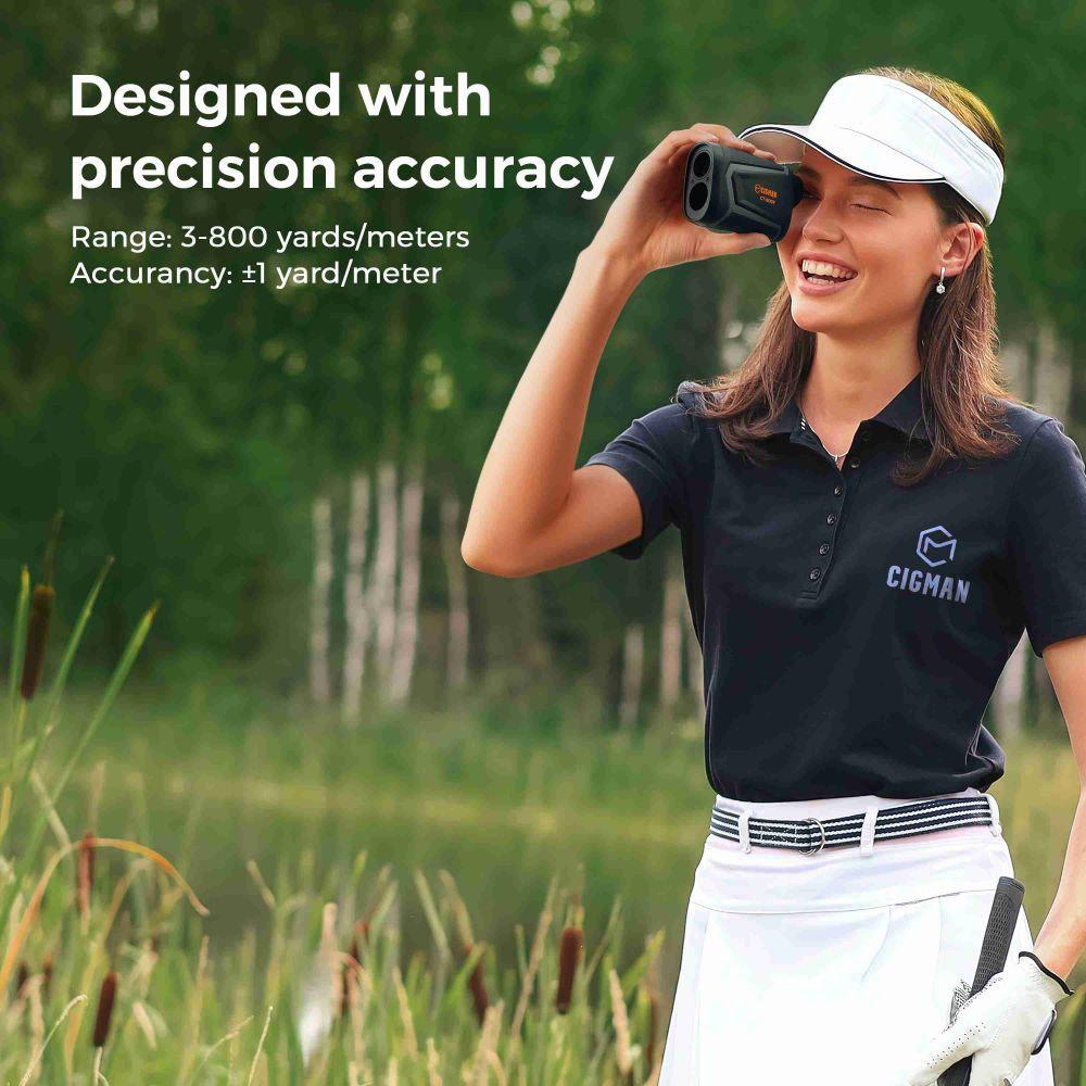 Дальномер для гольфа CIGMAN CT-800Y на 800 м с 6-кратным увеличением, вибрацией при фиксации флагштока, магнитным ремешком, зарядкой через USB