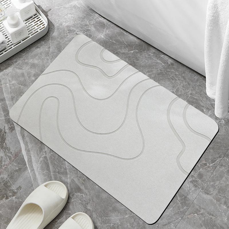 Minimalist Non-Slip Diatomaceous Earth Bath Mat - Water Absorbent, Dirt-Resistant Rug for Bathroom & Hallway