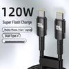 Быстрозарядный кабель 120 Вт, двойной Type-C, 6 А, для ноутбука/телефона Huawei и Apple 15/16