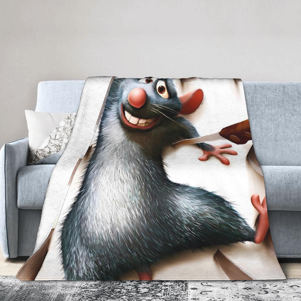 Cute Ratatouille Blanket Warm Soft Comfortable Plush Bedding Throws For Boy Girl Bedroom Flannel Bedspread Bed Cover