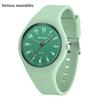 Женские простые темпераментные часы для начальной школы, светящиеся водонепроницаемые силиконовые кварцевые часы