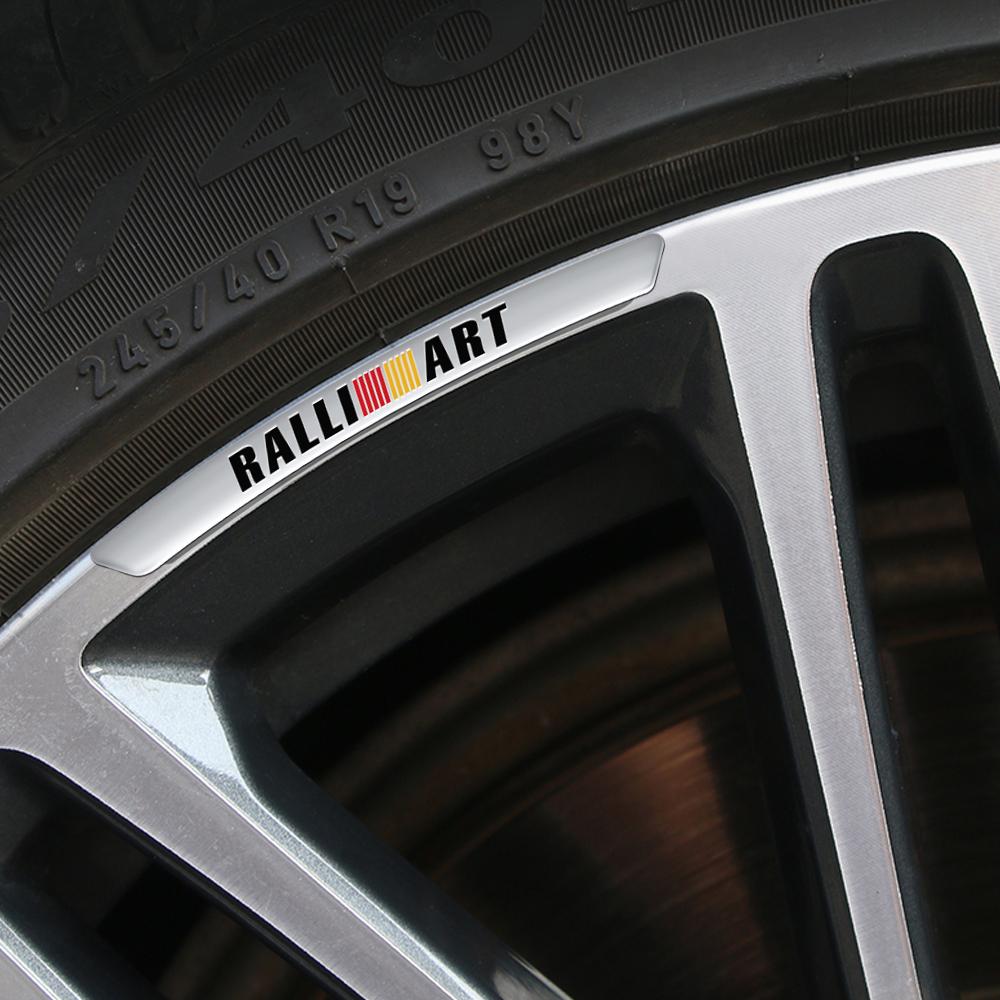 vdpc7 4Pcs Aluminum Car Wheels Rim Stickers Decor Accessories For Mitsubishi 9 Ralliart EX ASX L200 Colt Outlander Pajero Lancer Cross