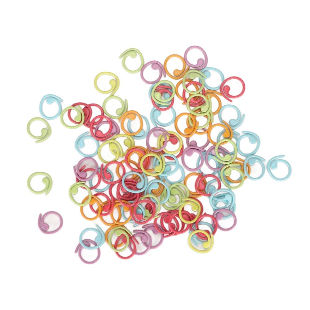 100Pcs Colorful Crochet Stitch Markers Metal Knitting Marker Rings For Knitting Projects